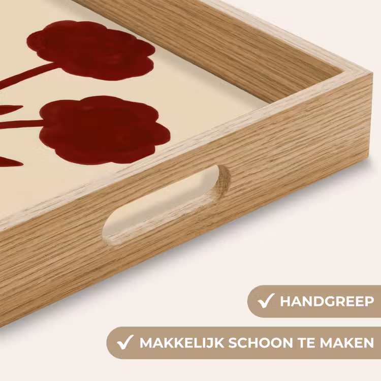 Dienblad - Bloemen - Bladeren - Rood - Minimalistisch — 5
