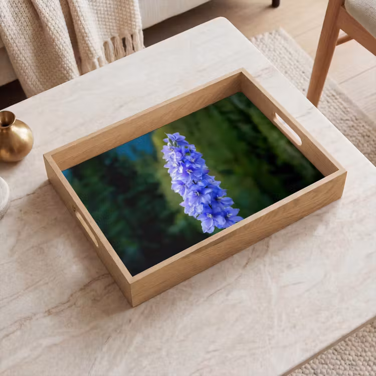 Dienblad - Bloemen - Blauw - Dennenboom — 2