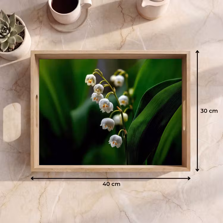 Dienblad - Bloemen - Wit - Bladeren - Lelietjes — 9