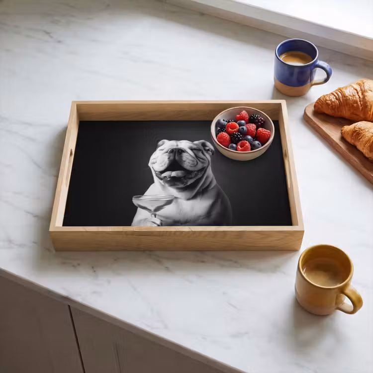 Dienblad - Buldog - Hond - Glas — 4