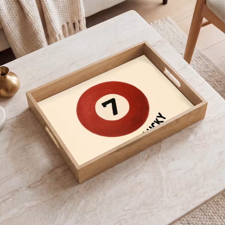 Dienblad - Cirkel - Zeven - Lucky - Rood — 2
