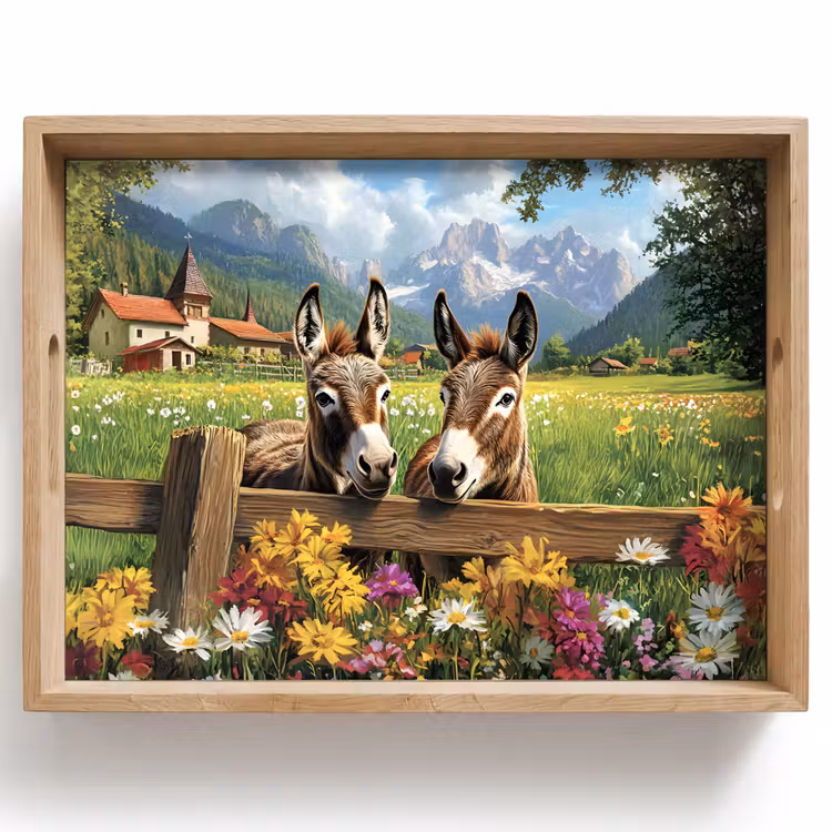 Dienblad - Ezels - Bloemen - Zomers — 1