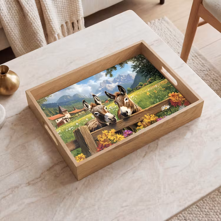 Dienblad - Ezels - Bloemen - Zomers — 2