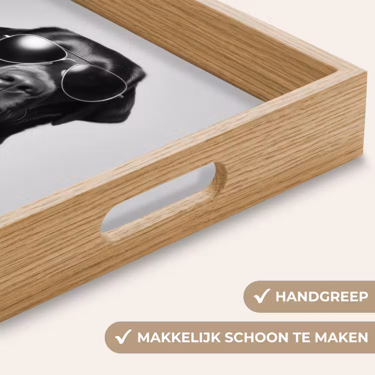 Dienblad - Hond - Zwart - Wijnglas - Zonnebril — 5