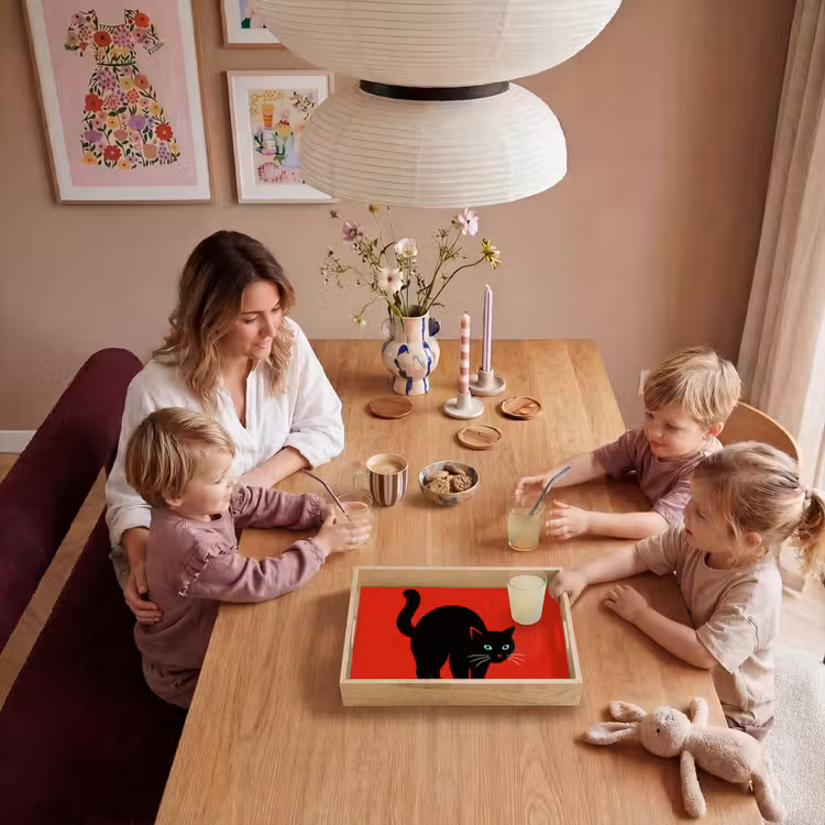 Dienblad - Kat - Zwart - Staart — 7