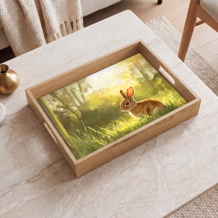 Dienblad - Konijn - Zonlicht - Bos — 2