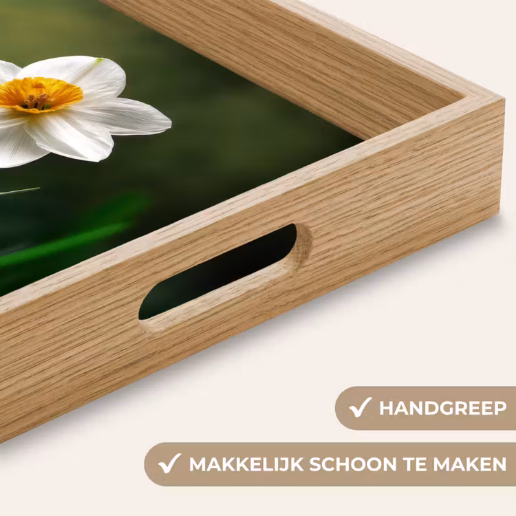 Dienblad - Narcis - Bloem - Wit - Grassprieten — 5