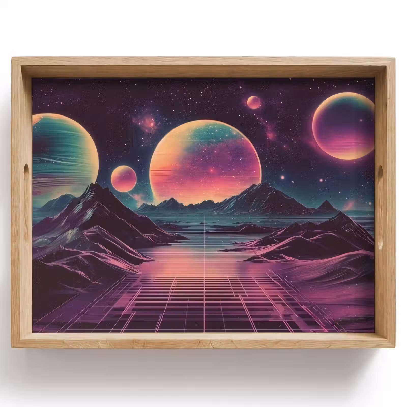 Dienblad - Landschap - Planeten - Horizon - Paars — 1