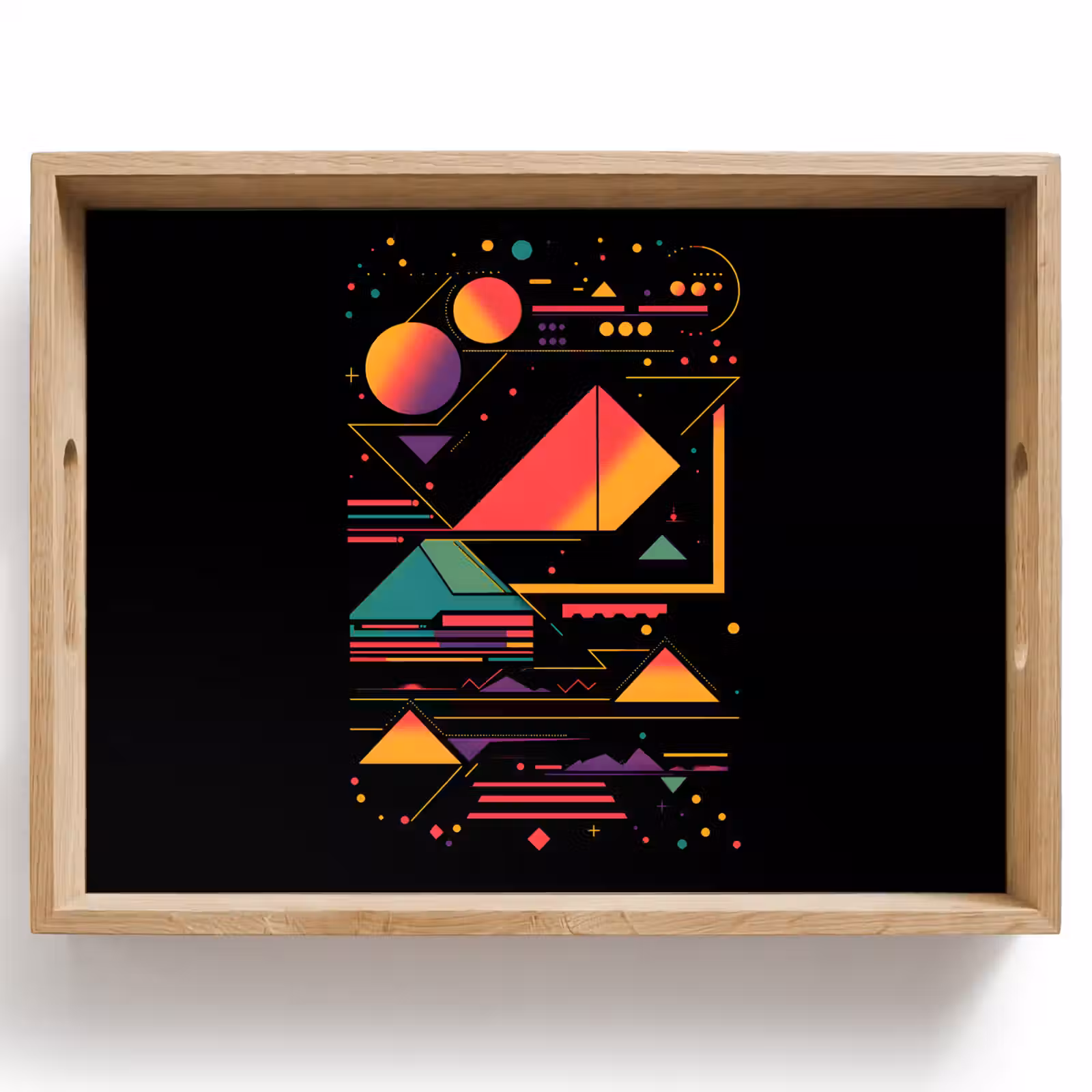 Dienblad - Piramides - Cirkels - Neonkleuren - Geometrisch — 1