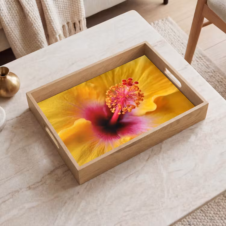 Dienblad - Geel - Hibiscus - Tropisch — 2