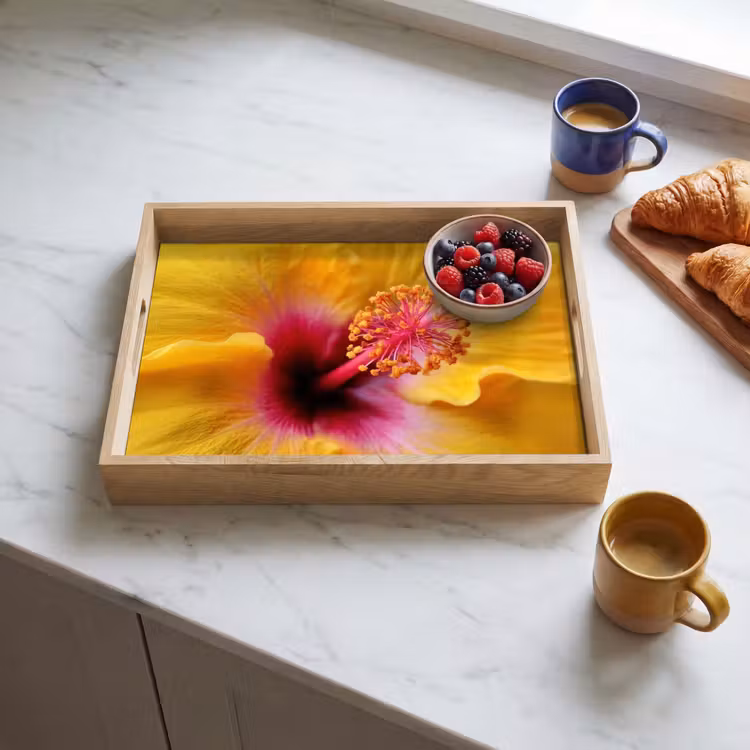 Dienblad - Geel - Hibiscus - Tropisch — 4