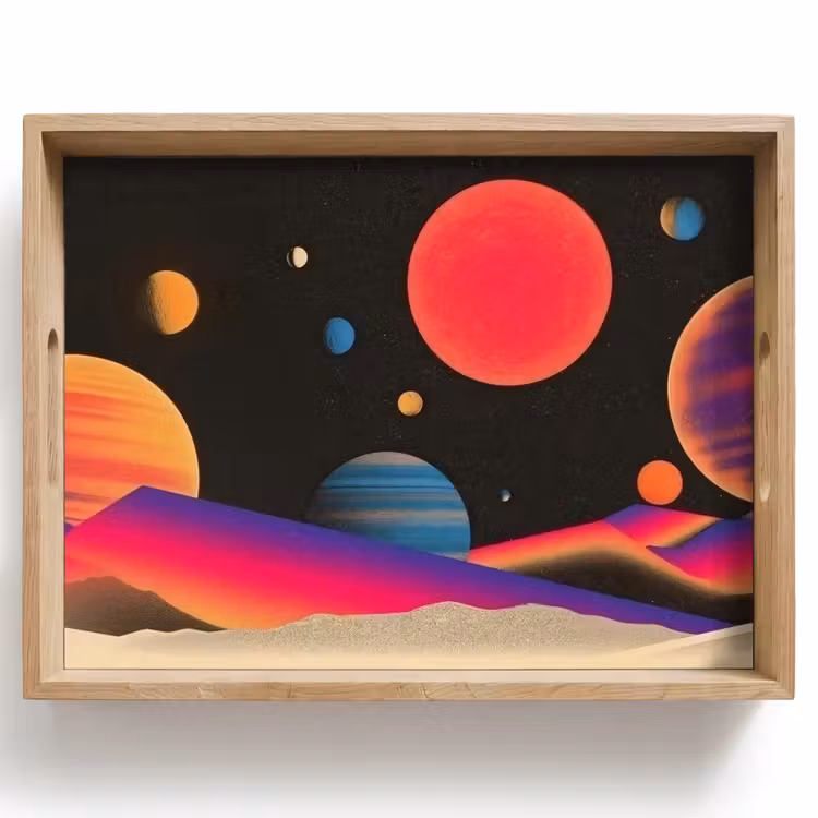 Dienblad - Hemel - Planeten - Felgekleurd — 1