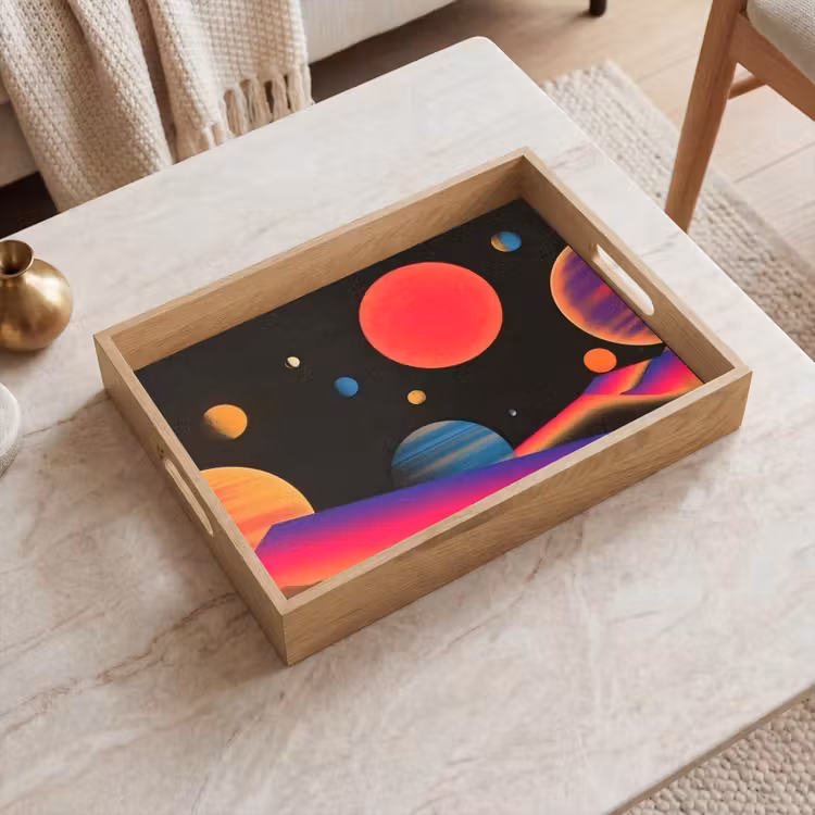 Dienblad - Hemel - Planeten - Felgekleurd — 2