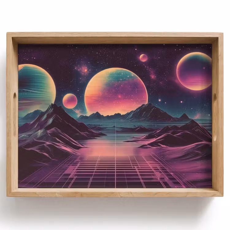 Dienblad - Landschap - Planeten - Horizon - Paars — 1