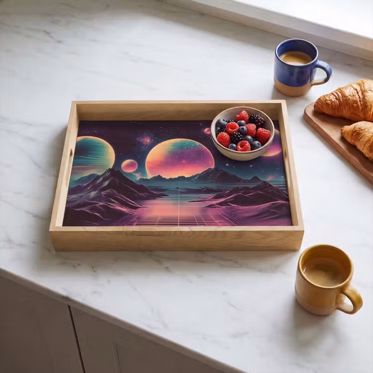 Dienblad - Landschap - Planeten - Horizon - Paars — 4