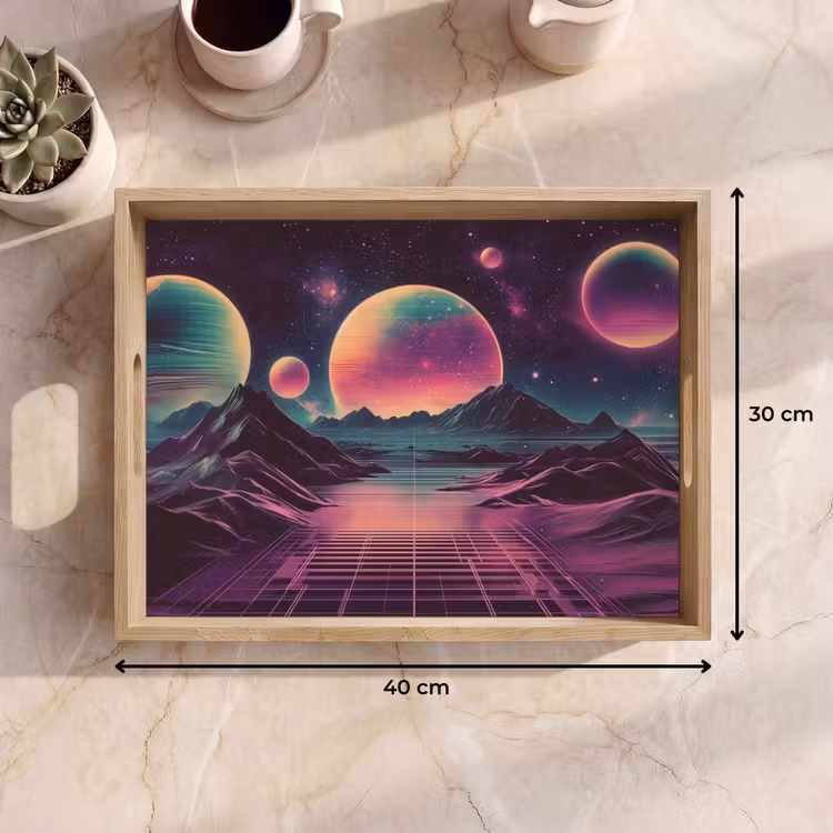 Dienblad - Landschap - Planeten - Horizon - Paars — 9