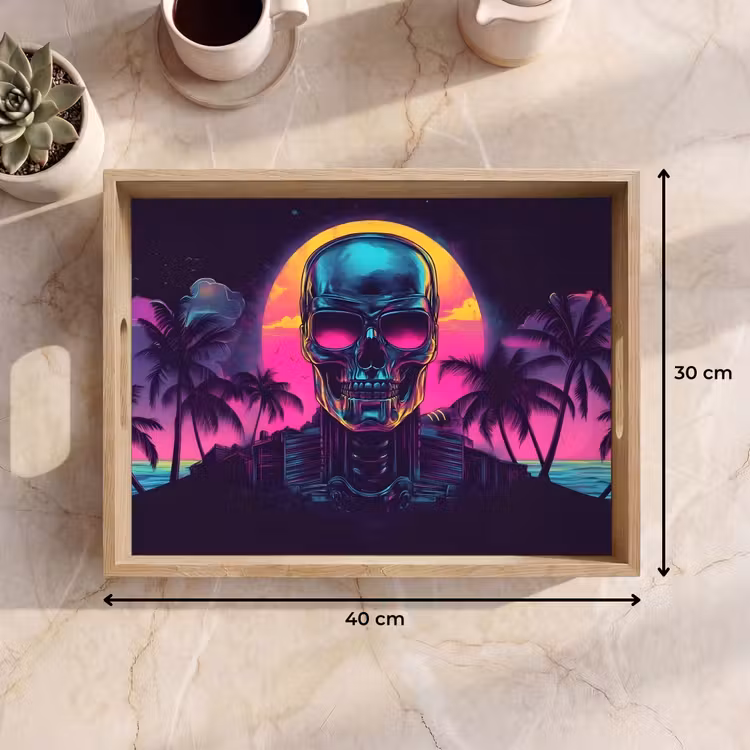 Dienblad - Palmbomen - Hoofd - Metallic - Zonsondergang — 9