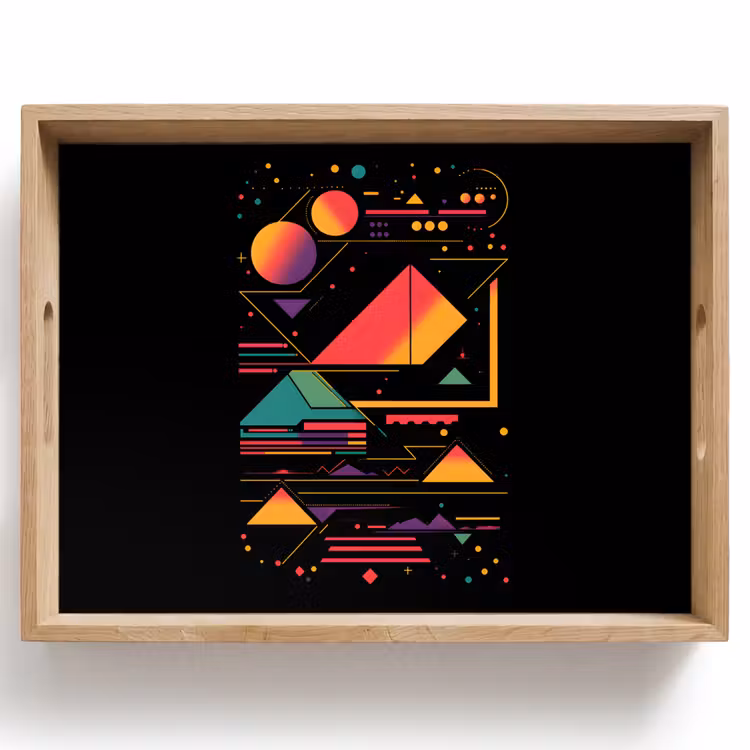 Dienblad - Piramides - Cirkels - Neonkleuren - Geometrisch — 1