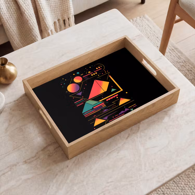 Dienblad - Piramides - Cirkels - Neonkleuren - Geometrisch — 2