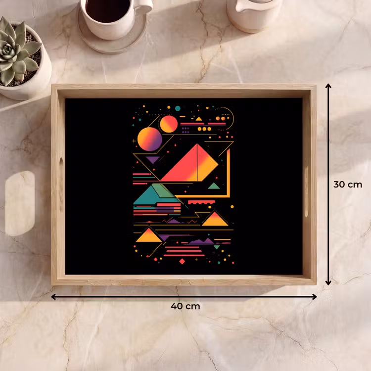 Dienblad - Piramides - Cirkels - Neonkleuren - Geometrisch — 9