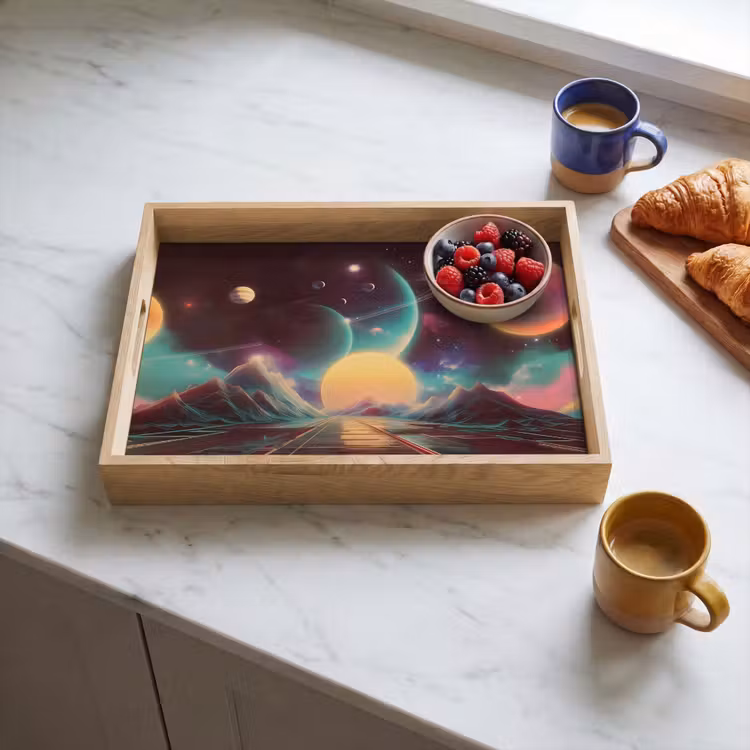 Dienblad - Planeten - Neon - Berglandschap - Zon — 4