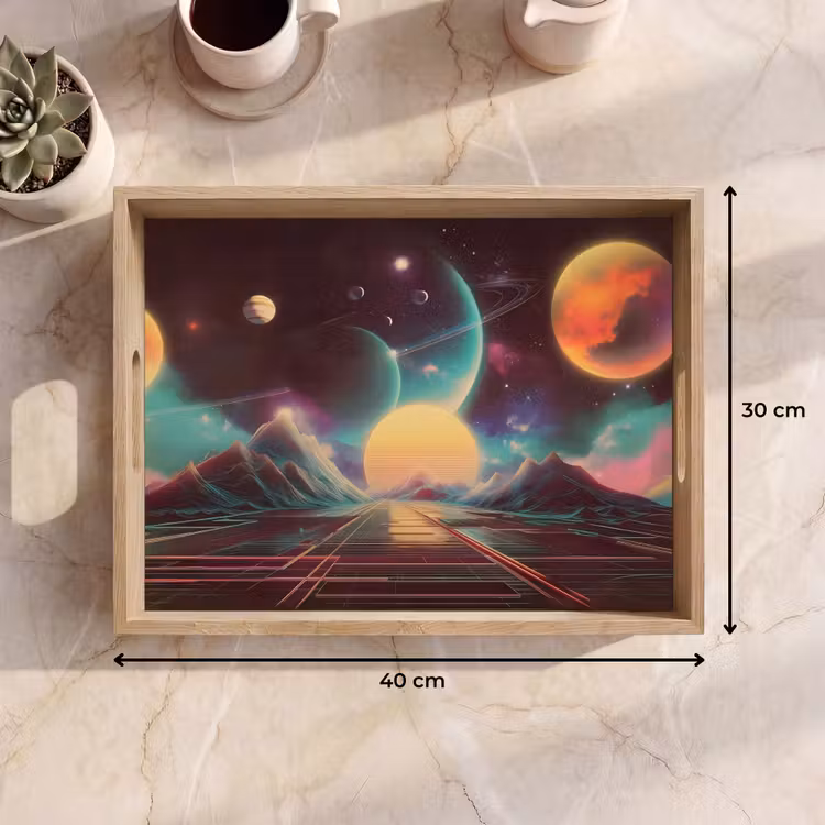 Dienblad - Planeten - Neon - Berglandschap - Zon — 9