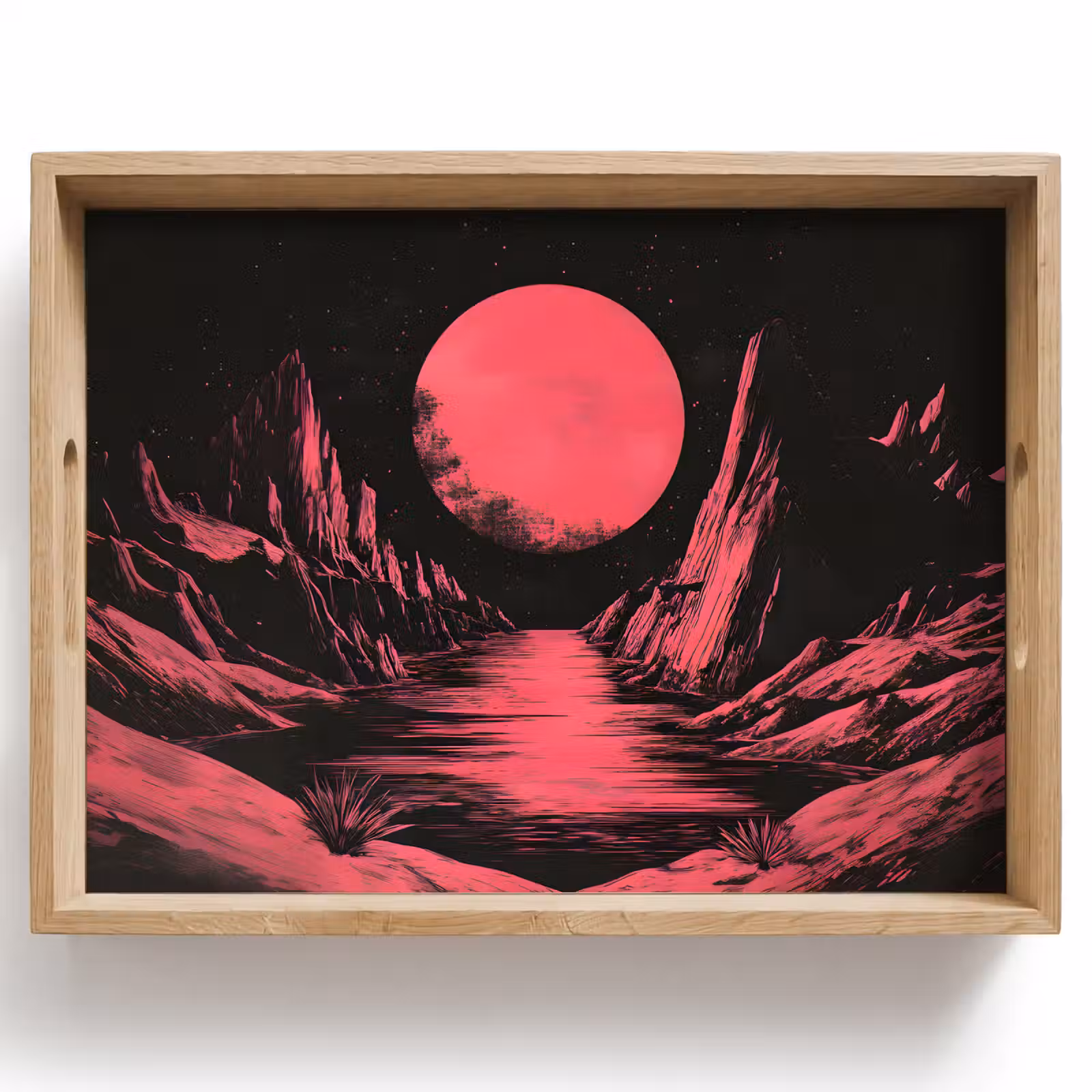 Dienblad - Maan - Felroze - Bergen - Rivier — 1