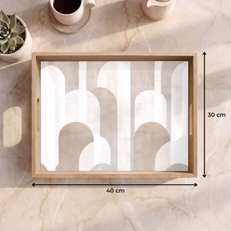 Dienblad - Abstracte bogen - Modern - Beige — 9