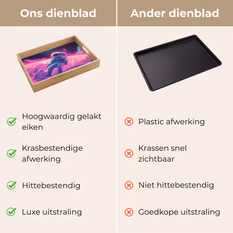 Dienblad - Astronaut - Neon - Roze - Wolken — 3