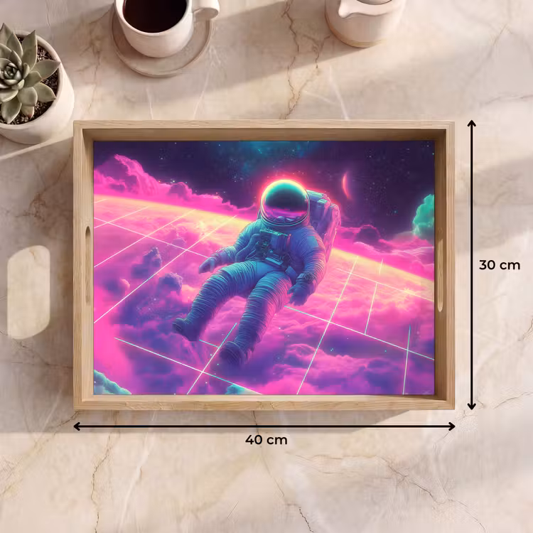 Dienblad - Astronaut - Neon - Roze - Wolken — 9