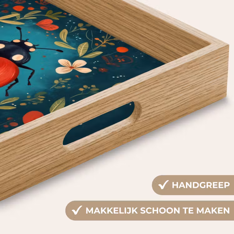 Dienblad - Bloemen - Lieveheersbeestje - Hartje - Rood — 5