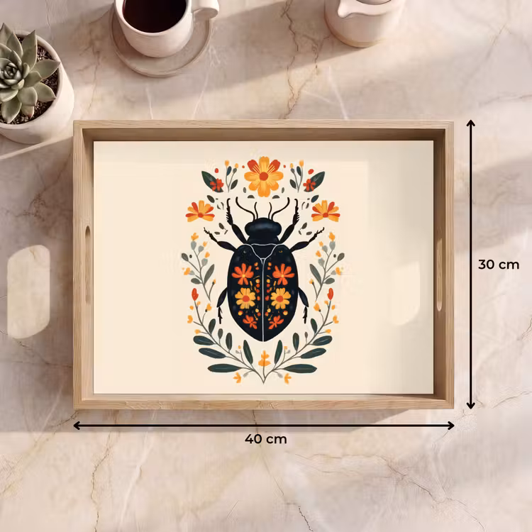 Dienblad - Bloemen - Oranje - Planten - Sierlijk — 9