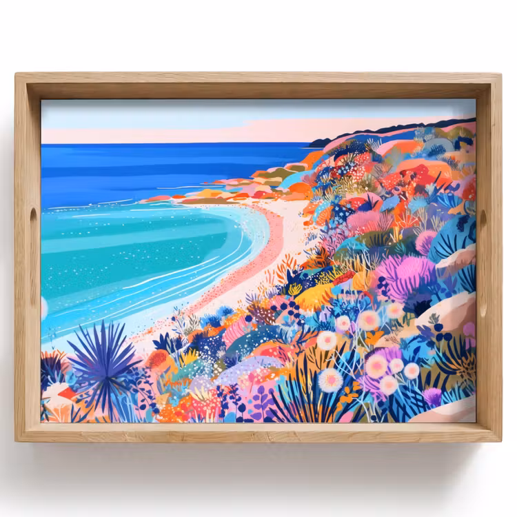 Dienblad - Bloemenweide - Zee - Zomers — 1