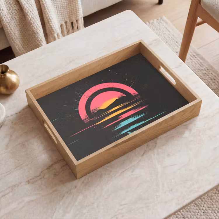 Dienblad - Cirkel - Abstract - Roze — 2