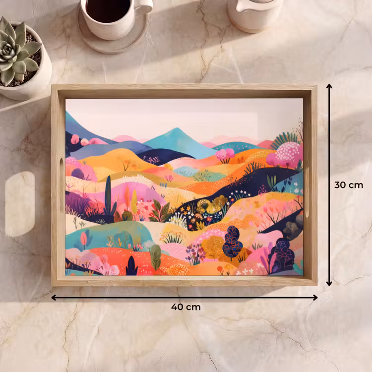 Dienblad - Golvende heuvels - Abstracte planten - Dromerig — 9