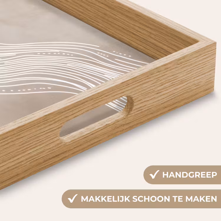 Dienblad - Golvende lijnen - Vloeiend - Zandkleurig — 5