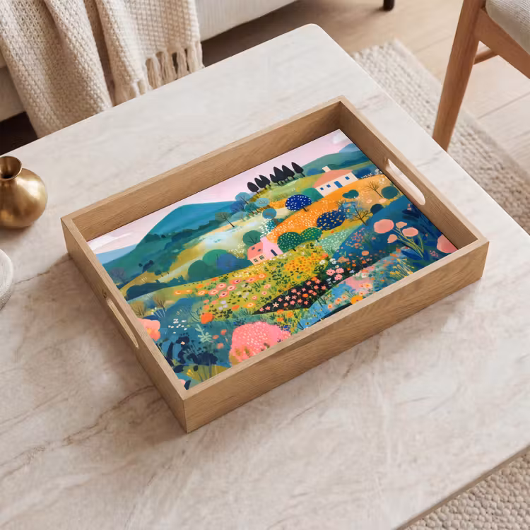 Dienblad - Heuvellandschap - Fantasierijk - Kleurcontrasten — 2