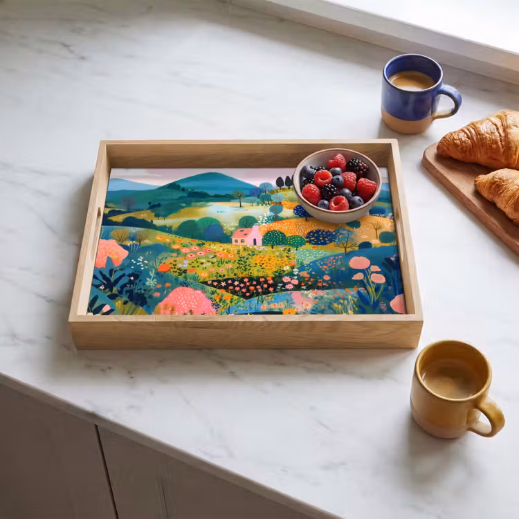 Dienblad - Heuvellandschap - Fantasierijk - Kleurcontrasten — 4