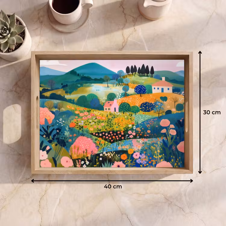 Dienblad - Heuvellandschap - Fantasierijk - Kleurcontrasten — 9