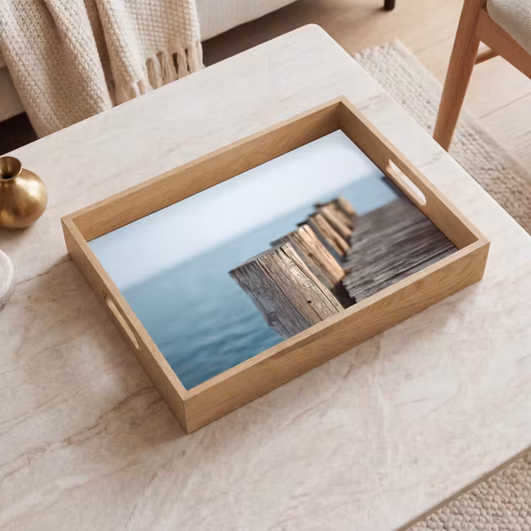 Dienblad - Houten steiger - Helderblauwe lucht — 2