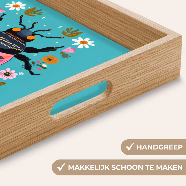Dienblad - Kever - Bloemmotieven - Turquoise - Bladeren — 5