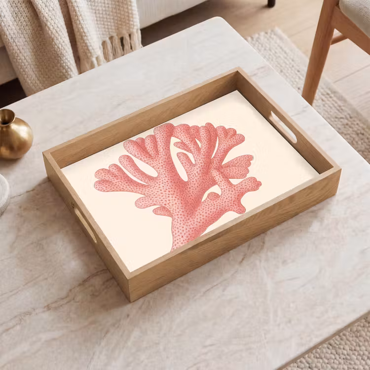 Dienblad - Koraal - Stipjes - Roze — 2