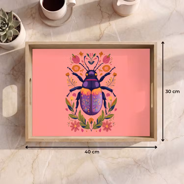 Dienblad - Paars - Kever - Stipjes - Bloemen — 9
