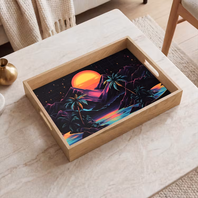 Dienblad - Palmbomen - Neonbergen - Sterrenhemel - Zon — 2