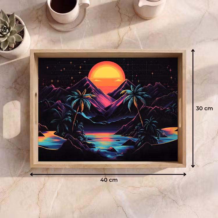 Dienblad - Palmbomen - Neonbergen - Sterrenhemel - Zon — 9