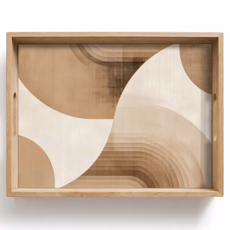 Dienblad - Retro - Geometrische lagen - Aardetinten — 1
