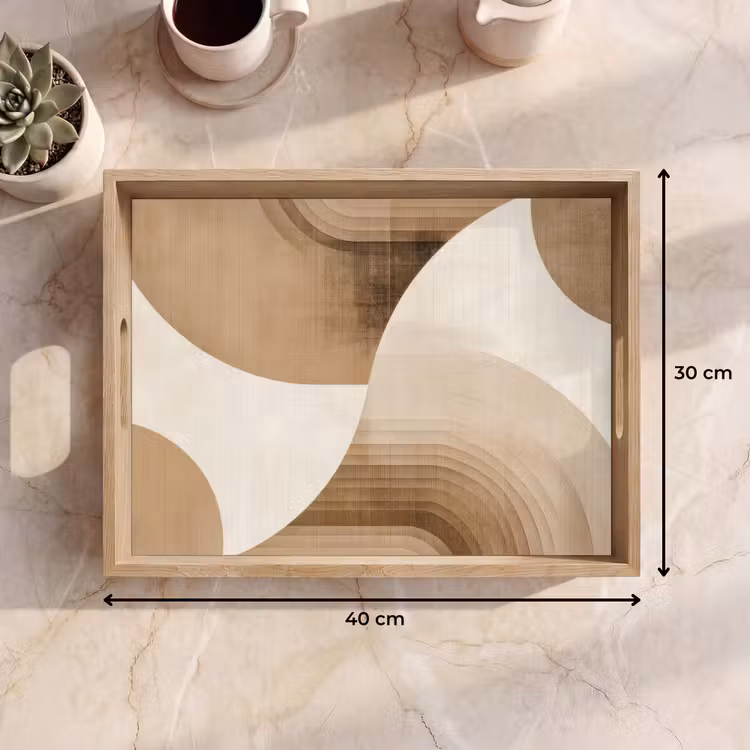 Dienblad - Retro - Geometrische lagen - Aardetinten — 9