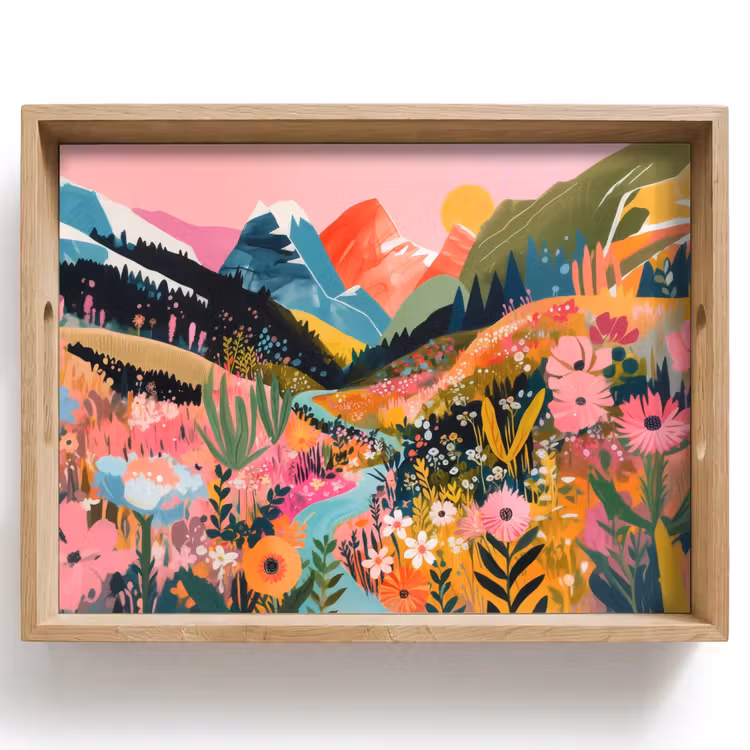 Dienblad - Rivier - Diepte - Bloemen — 1