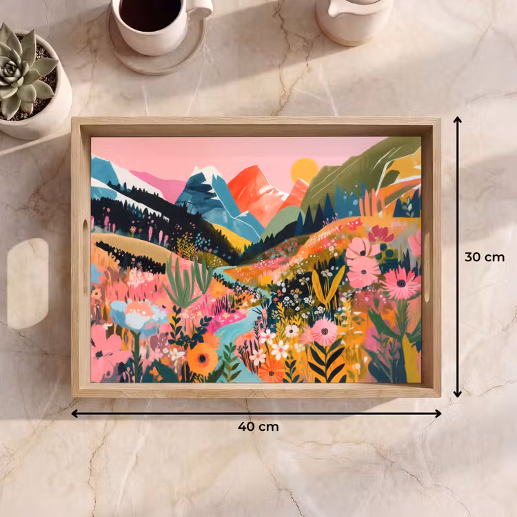 Dienblad - Rivier - Diepte - Bloemen — 9