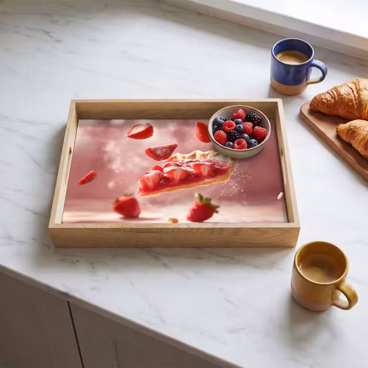 Dienblad - Aardbei - Taart- Eten - Roze — 4